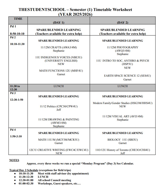 Semester 1 2025 2026 Worksheet